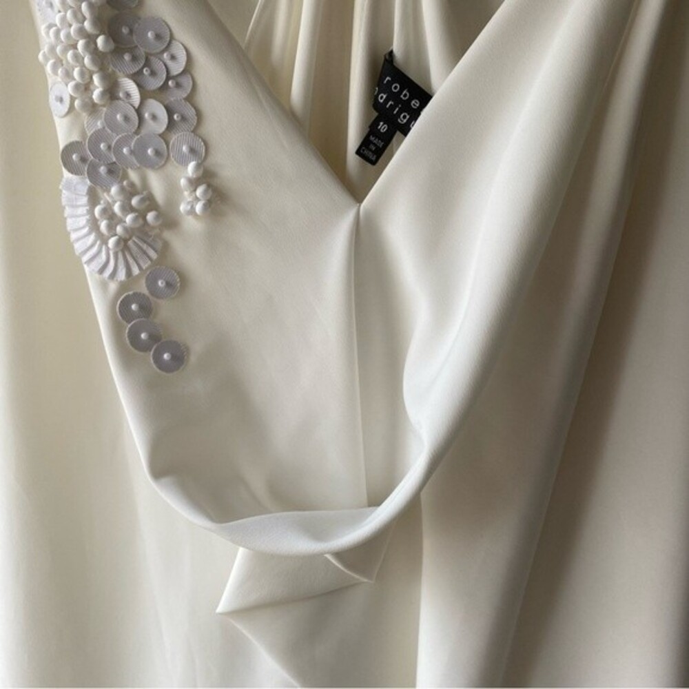 Robert Rodriguez White Split Back Embellished Tan… - image 5